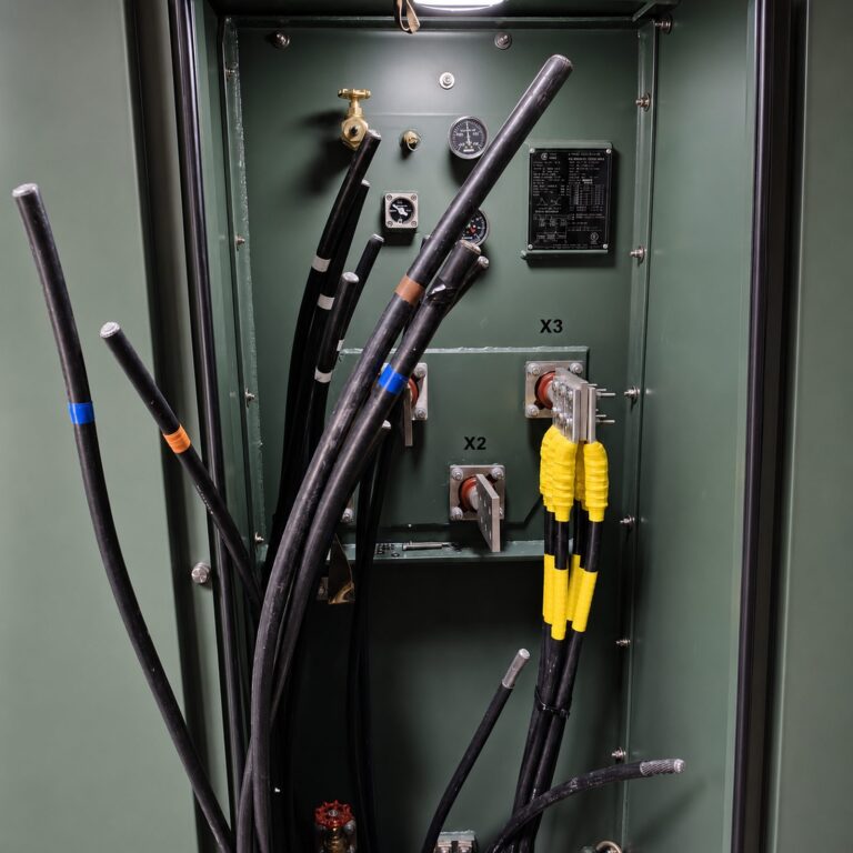 Terminaciones de cable de media tensión en proceso